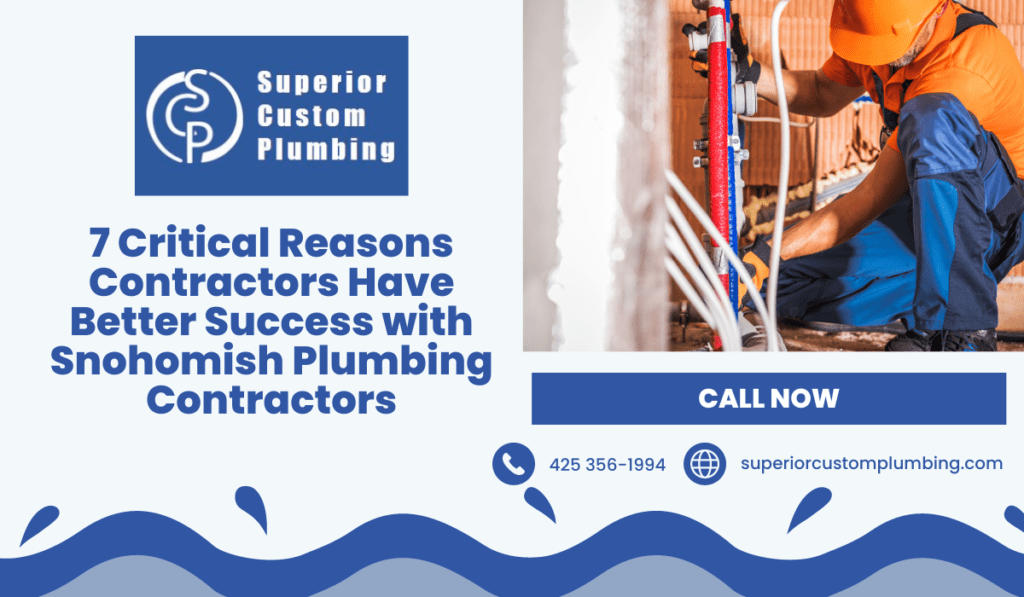 7 Critical Reasons Contractors Have Better Success with Snohomish Plumbing Contractors